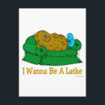 HANUKKAH FUNNY GIFTS 'I WOLL TO BE LATKE' FEIERTAGSPOSTKARTE<br><div class="desc">GEBEN SIE DIESE FUNNY JEWISH SPASS HANUKKAH GIFTS AN ALLE,  WIE EINZIGARTIGE CHANUKAH PRÄSENTIERT. JEDER KUCHKARTOFFELN WILL WIRKLICH,  EINE SEITE ZU SEIN.</div>