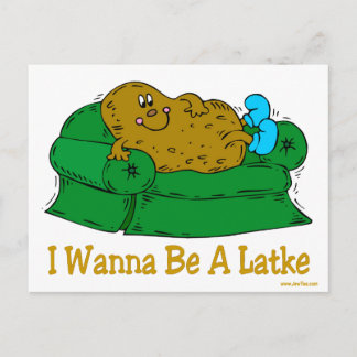 HANUKKAH FUNNY GIFTS 'I WOLL TO BE LATKE' FEIERTAGSPOSTKARTE