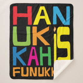 Hanukkah Funukkah Sherpa Blanket/Mittel Sherpadecke