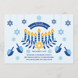Hanukkah Geschenkbörse Party Einladung