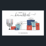 Hanukkah Geschenke & Menorah Feiertage Sticker<br><div class="desc">Personalisieren Sie den benutzerdefinierten Text oben. Weitere Koordinationsgegenstände finden Sie in unserer Kollektion "Geschenke und eine Menorah".</div>