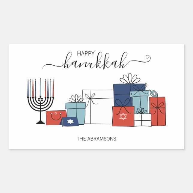 Hanukkah Geschenke & Menorah Feiertage Sticker (Vorderseite)