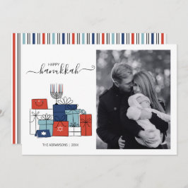 Hanukkah Geschenke & Menorah Urlaub Fotokarte Feiertagskarte