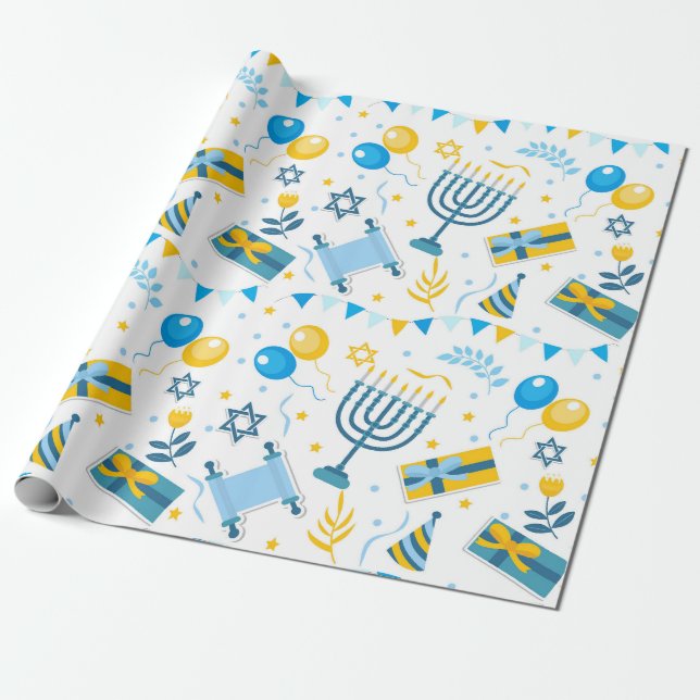 Hanukkah Geschenkpapier (Ungerollt)