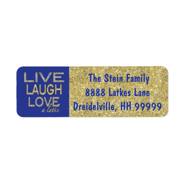 Hanukkah gibt Labels Gold/Blau "Liebe a Latke" zur (Vorne)