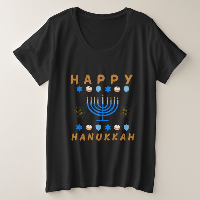 hanukkah glücklich hanukkah menorah chanukah kanuk große größe T-Shirt (Design vorne)