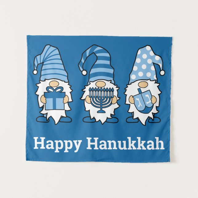 Hanukkah Gnomes Trio Tapestry Wandteppich (Vorderseite (Horizontal))