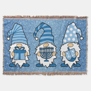Hanukkah Gnomes Trio Throw Blanket Decke