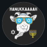 Hanukkah Goat Chanukah Jüdischer Bauer Runder Aufkleber<br><div class="desc">Hanukkah Goat Chanukah Jüdischer Bauer</div>
