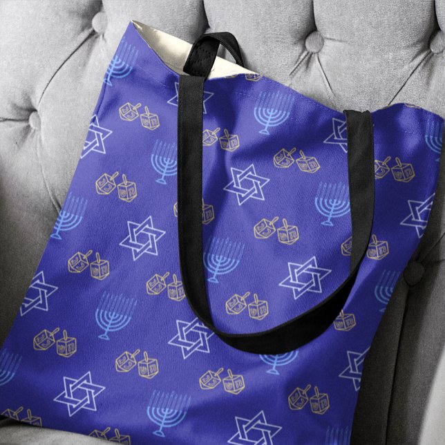 Hanukkah Gold Dreidel Star von David Menorah Blue (Von Creator hochgeladen)