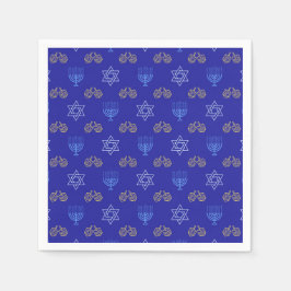 Hanukkah Gold Dreidel Star von David Menorah Serviette