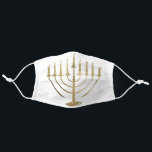 Hanukkah Gold Menorah Mund-Nasen-Maske Aus Stoff<br><div class="desc">Dieses Gesicht Maske Abdeckung für Hanukkah bietet ein Imitat goldene Menorah auf einem weißen Hintergrund. Entworfen von dem weltbekannten Künstler ©Tim Coffey.</div>