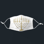 Hanukkah Gold Menorah Mund-Nasen-Maske Aus Stoff<br><div class="desc">Dieses Gesicht Maske Abdeckung für Hanukkah bietet ein Imitat goldene Menorah auf einem weißen Hintergrund. Entworfen von dem weltbekannten Künstler ©Tim Coffey.</div>