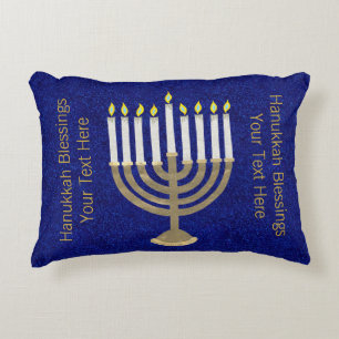 Hanukkah Gold Menorah Wohngestaltung Zierkissen