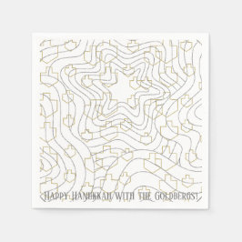 Hanukkah Gold N Silver Dreidels Serviette