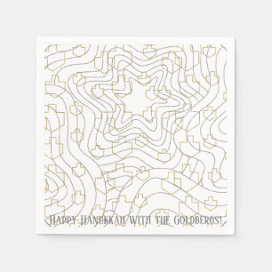 Hanukkah Gold N Silver Dreidels Serviette