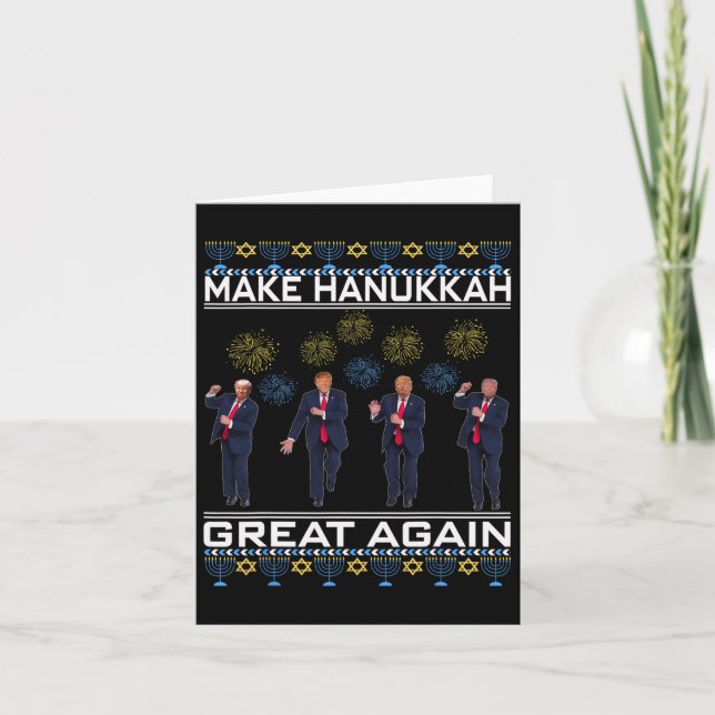 Hanukkah Great wieder Funny Trump Ugly Chanuka Karte (Vorderseite)