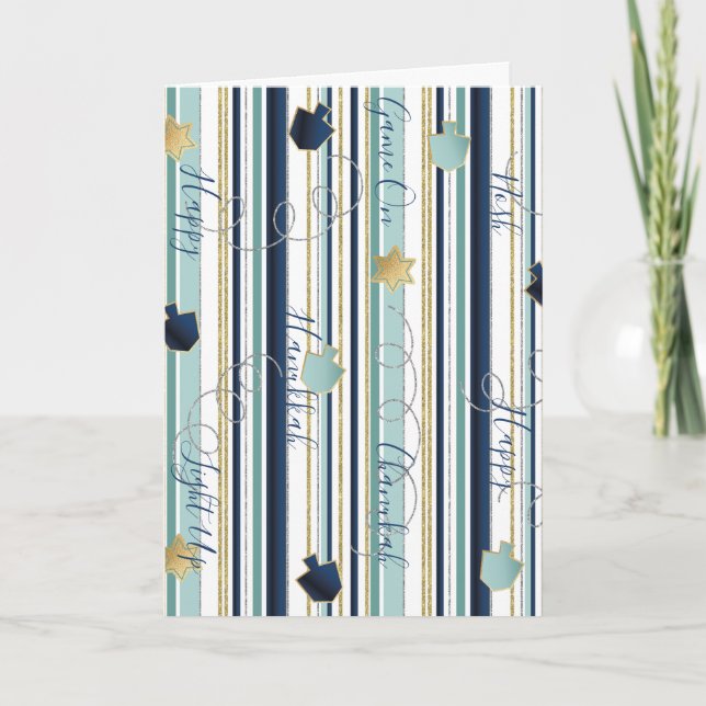 Hanukkah Greeting Card Dreidels Feiertagskarte (Vorderseite)