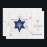 Hanukkah Greetings Holiday Card Feiertagskarte<br><div class="desc">Eine elegante Hanukkah Grußkarte mit einem Stern von David und Menorah. (Bild von pikisuperstar von Freepik.com). Die Karte lässt sich leicht mit Ihren Formulierungen, Schriftart und Schriftart anpassen. Nicht genau das, was Sie suchen? Alle unsere Produkte können auf Ihre Bedürfnisse zugeschnitten werden, ohne Aufpreis. Kontaktieren Sie uns einfach unter askcottonlamb@gmail.com....</div>