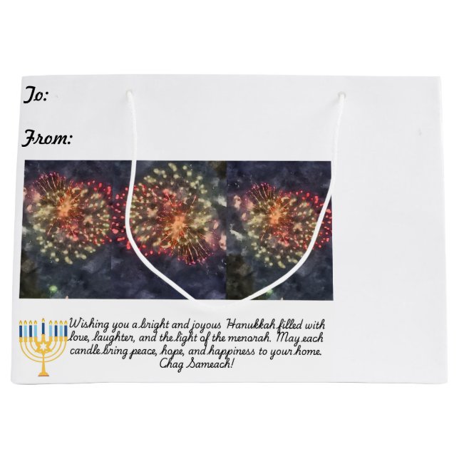 Hanukkah Große Geschenktüte (Vorderseite)