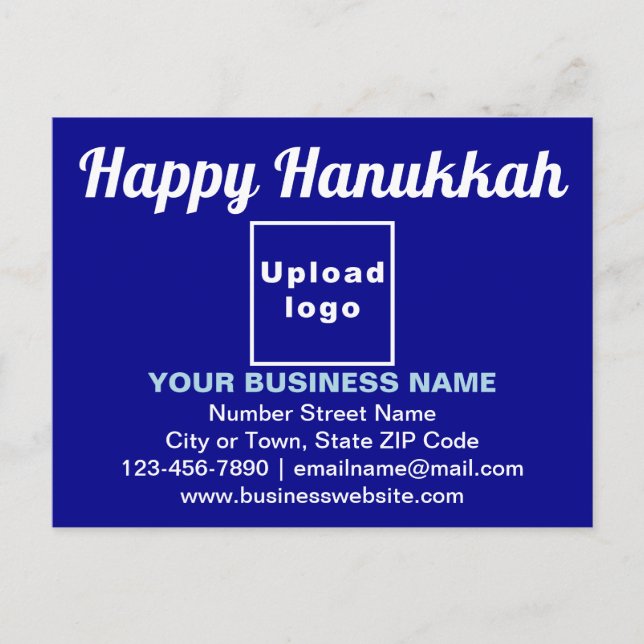 Hanukkah Gruß auf blaue Postkarte (Vorderseite)