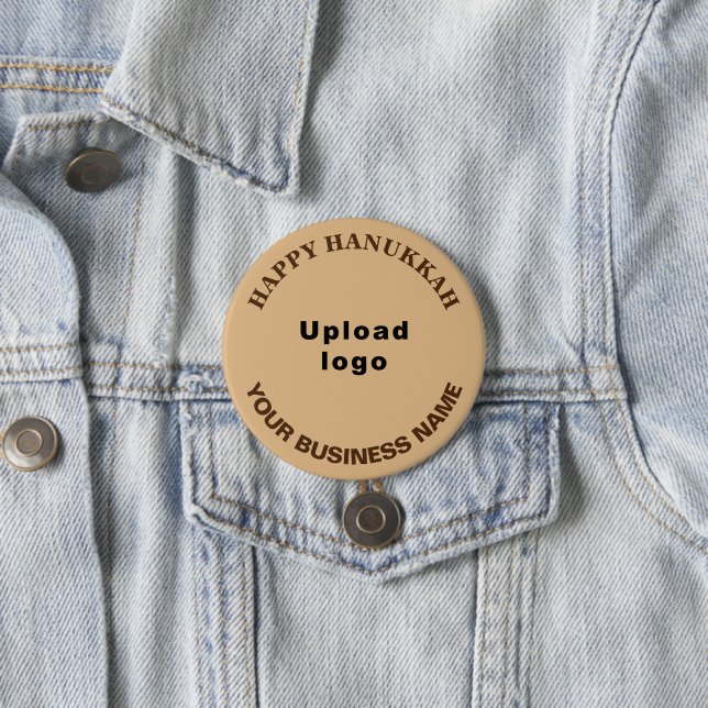 Hanukkah Gruß auf hellbraune Runde Button (Beispiel)
