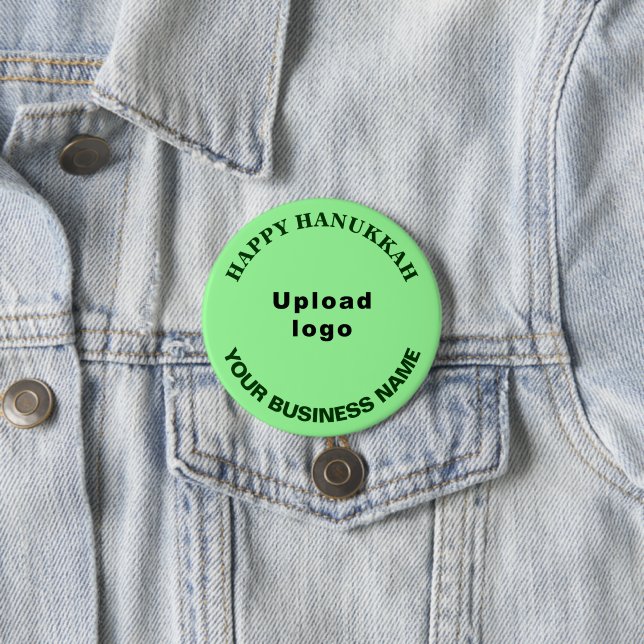 Hanukkah Gruß auf Light Green Round Button (Beispiel)