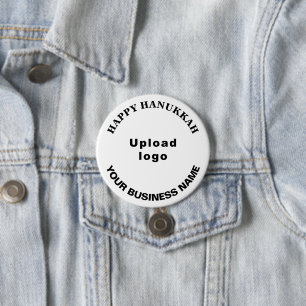 Hanukkah Gruß auf White Round Button