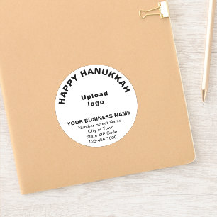 Hanukkah Gruß auf White Round Vinyl Aufkleber