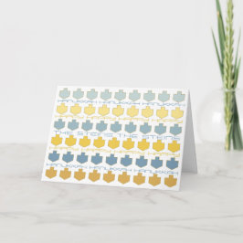 Hanukkah Grußkarte "Blue/Gold Dreidels" Feiertagskarte