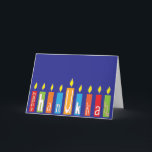Hanukkah Grußkarte/Umschlag "Hanukkah Candles" Feiertagskarte<br><div class="desc">Die Hanukkah Grußkarte enthält einen weißen Umschlag. Retro "Hanukkah Candles" Personalisieren Sie durch Löschen, Text in der Karte und ersetzen Sie mit Ihren eigenen Worten. Wählen Sie Ihren bevorzugten Schriftart Stil, Farbe und Größe. Danke, dass ihr angehalten und vorbeigekommen seid! Viel geschätzt!!! Happy Hanukkah/Chanukah! Größe: Standard (5" x 7")Geburtstage oder...</div>