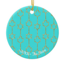 Hanukkah "Hanging Gold Charms" Circle Ornament