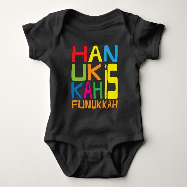 Hanukkah "Hanukkah Is Funukkah" Baby Bodysuit Baby Strampler (Vorderseite)