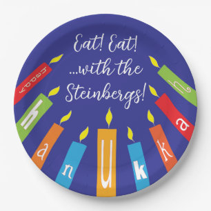 Hanukkah Happy Candles Pappteller