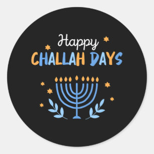 Hanukkah Happy Challah Days Funny Jewish Matching Runder Aufkleber
