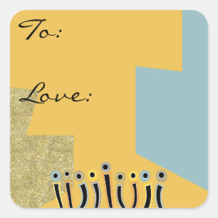 Hanukkah Happy Dancing Candles Quadratischer Aufkleber