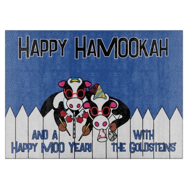 Hanukkah Happy HaMOOkah Schneidebrett (Vorderseite)