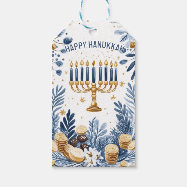 Hanukkah Harmony Wasserfarbenfestival Geschenkanhänger (Vorderseite)