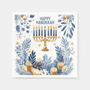 Hanukkah Harmony Wasserfarbenfestival Serviette