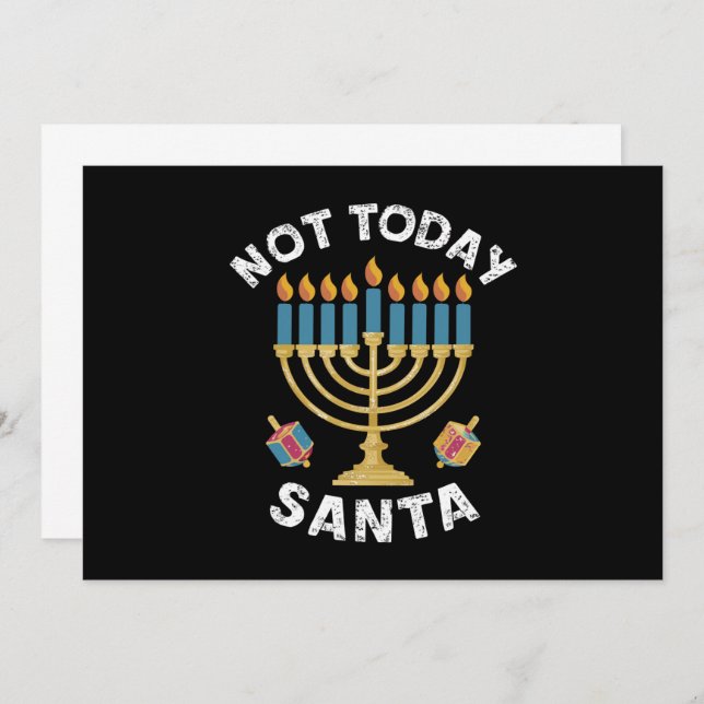 Hanukkah heute nicht Santa jüdische Chanukah Einladung (Vorne/Hinten)