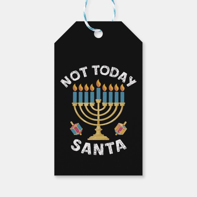 Hanukkah heute nicht Santa jüdische Chanukah Geschenkanhänger (Rückseite)