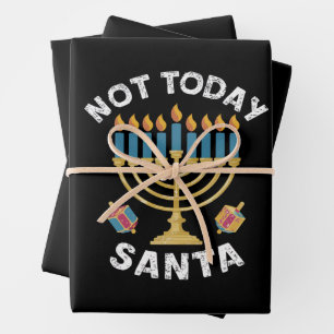 Hanukkah heute nicht Santa jüdische Chanukah Geschenkpapier Set