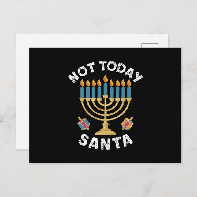 Hanukkah heute nicht Santa jüdische Chanukah Postkarte (Vorne/Hinten)