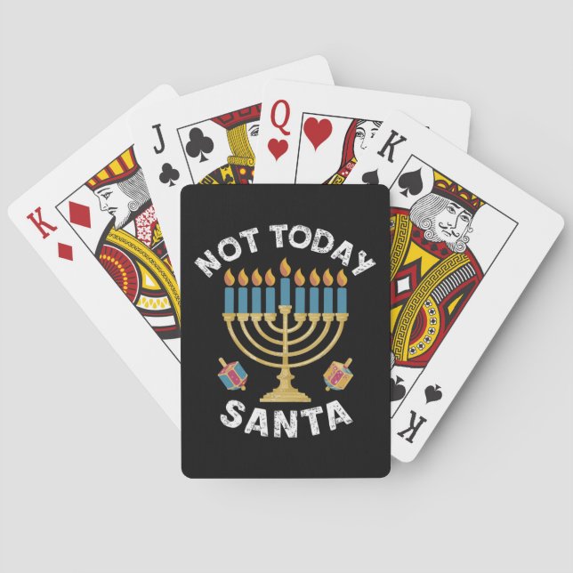 Hanukkah heute nicht Santa jüdische Chanukah Spielkarten (Rückseite)