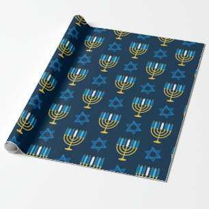 Hanukkah Holiday Jüdische Dekoration Muster Gesche Geschenkpapier