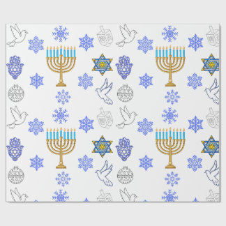 Hanukkah Icons Wrapping Paper | Menorah  Geschenkpapier