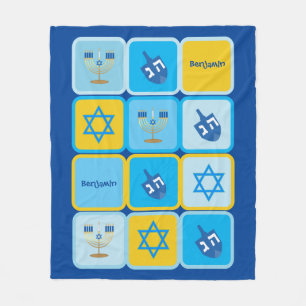 Hanukkah Individuelle Name Boy's Blanket Fleecedecke