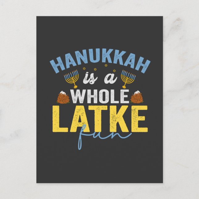 Hanukkah ist der ganze Latke Fun Funny Jewish Chan Ankündigungspostkarte (Vorderseite)