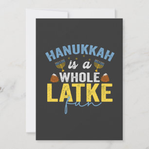Hanukkah ist ein Riesenspaß Latke Lustiger jüdisch Einladung