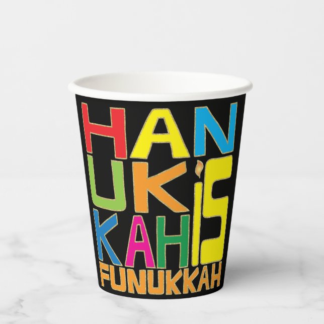 Hanukkah ist Funukkah 8 oz. Pappbecher (Vorderseite)